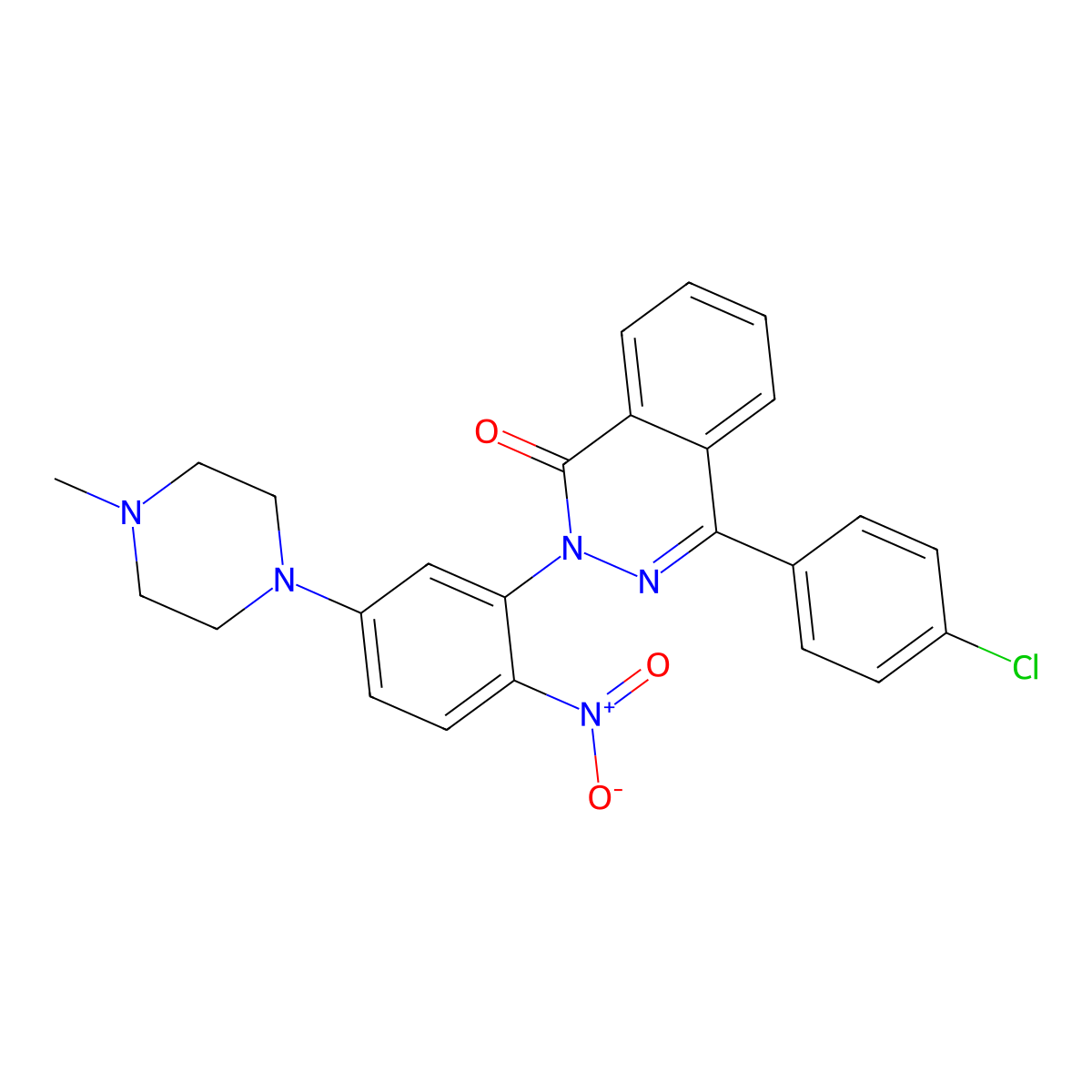 4-(4-Chlorophenyl)-2-[5-(4-methylpiperazin-1-yl)-2-nitrophenyl]phthalazin-1-one molecular structure, CAS 672920-60-4