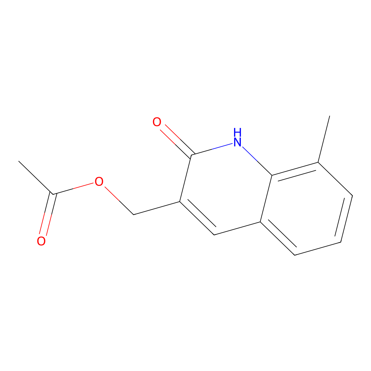 (8-methyl-2-oxo-1H-quinolin-3-yl)methyl acetate molecular structure, CAS 672921-07-2