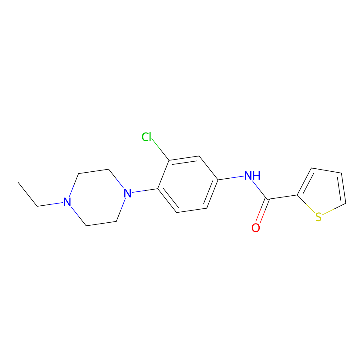 N-[3-chloro-4-(4-ethylpiperazin-1-yl)phenyl]thiophene-2-carboxamide molecular structure, CAS 672921-32-3