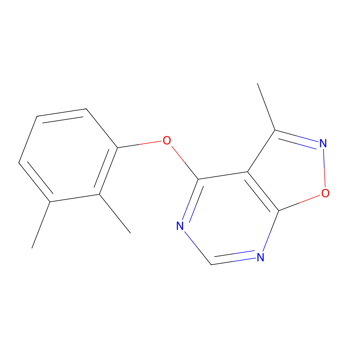 4-(2,3-Dimethylphenoxy)-3-methyl-[1,2]oxazolo[5,4-d]pyrimidine molecular structure, CAS 672925-13-2