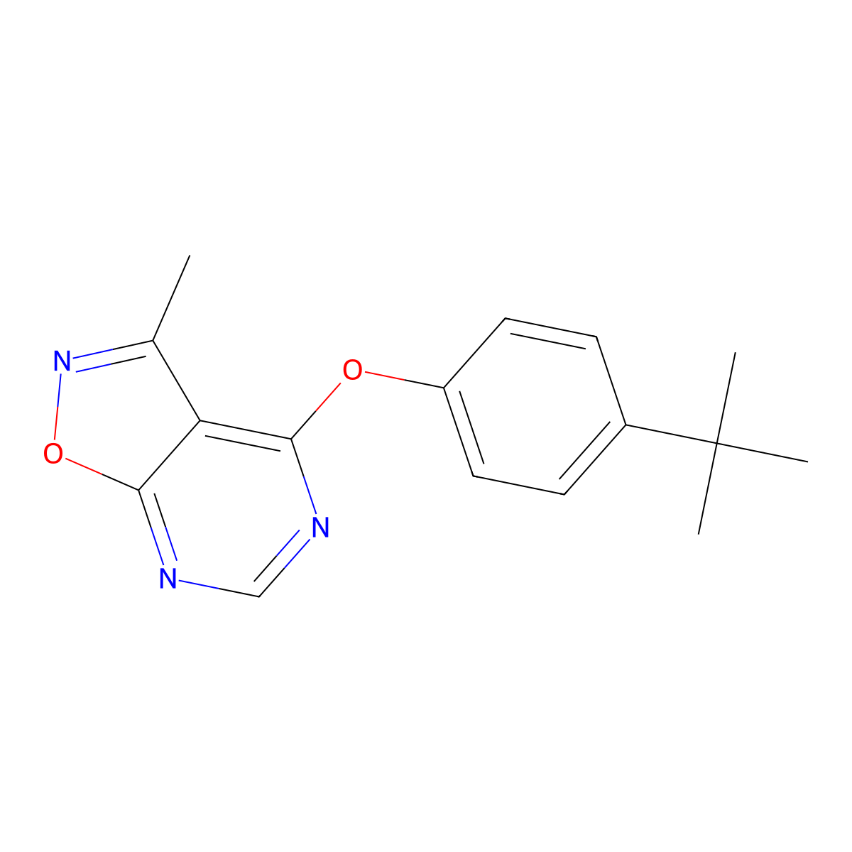 4-(4-Tert-butylphenoxy)-3-methyl-[1,2]oxazolo[5,4-d]pyrimidine molecular structure, CAS 672925-30-3