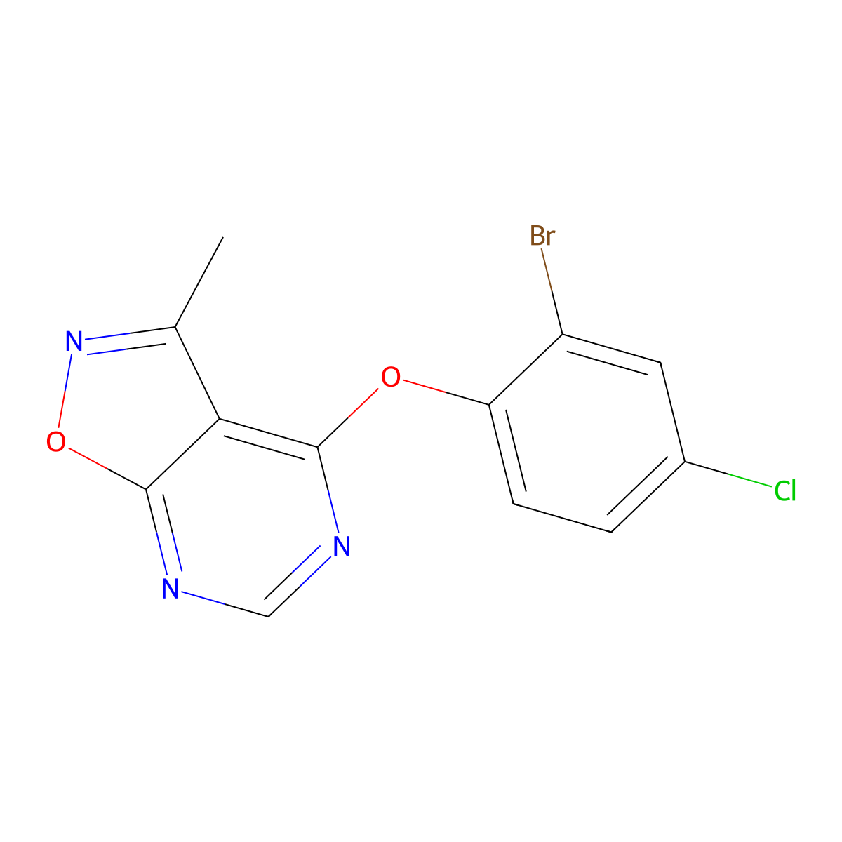 4-(2-Bromo-4-chlorophenoxy)-3-methyl-[1,2]oxazolo[5,4-d]pyrimidine molecular structure, CAS 672925-31-4