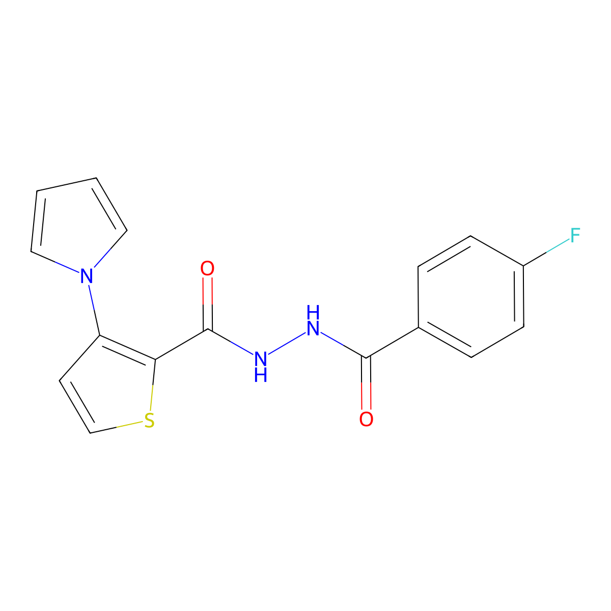 3-(1H-Pyrrol-1-yl)-2-thiophenecarboxylic acid 2-(4-fluorobenzoyl)hydrazide molecular structure, CAS 672925-36-9