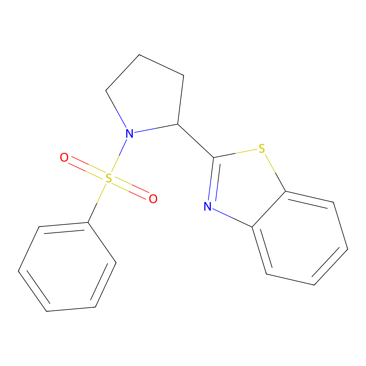 2-[1-(Benzenesulfonyl)pyrrolidin-2-yl]-1,3-benzothiazole molecular structure, CAS 672925-44-9