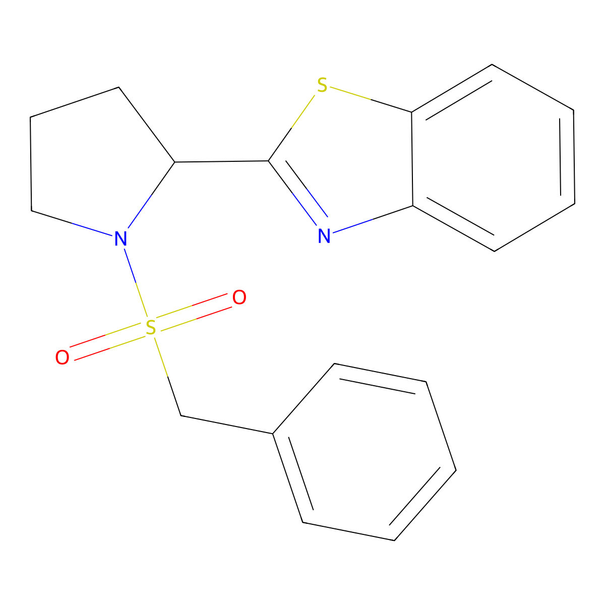 2-[1-(Benzylsulfonyl)-2-pyrrolidinyl]-1,3-benzothiazole molecular structure, CAS 672925-47-2