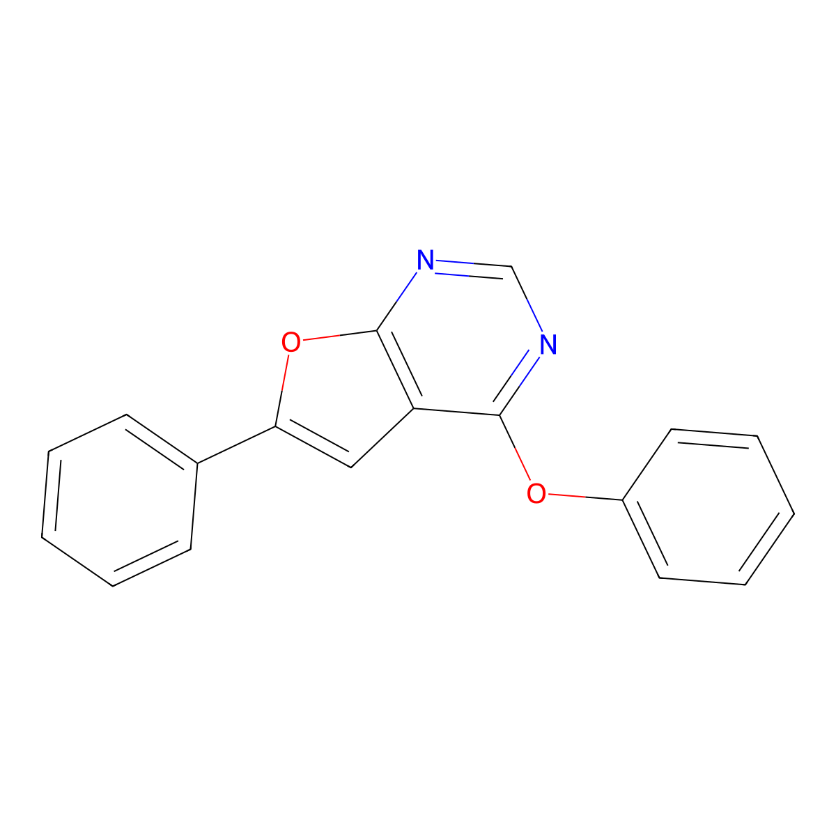 4-Phenoxy-6-phenylfuro[2,3-d]pyrimidine molecular structure, CAS 672925-54-1