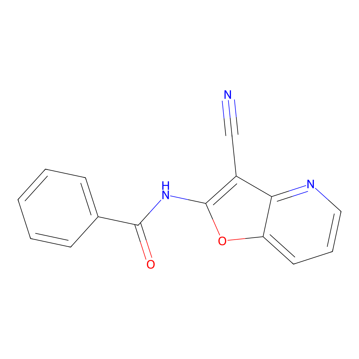 N-{3-cyanofuro[3,2-b]pyridin-2-yl}benzamide molecular structure, CAS 672925-57-4
