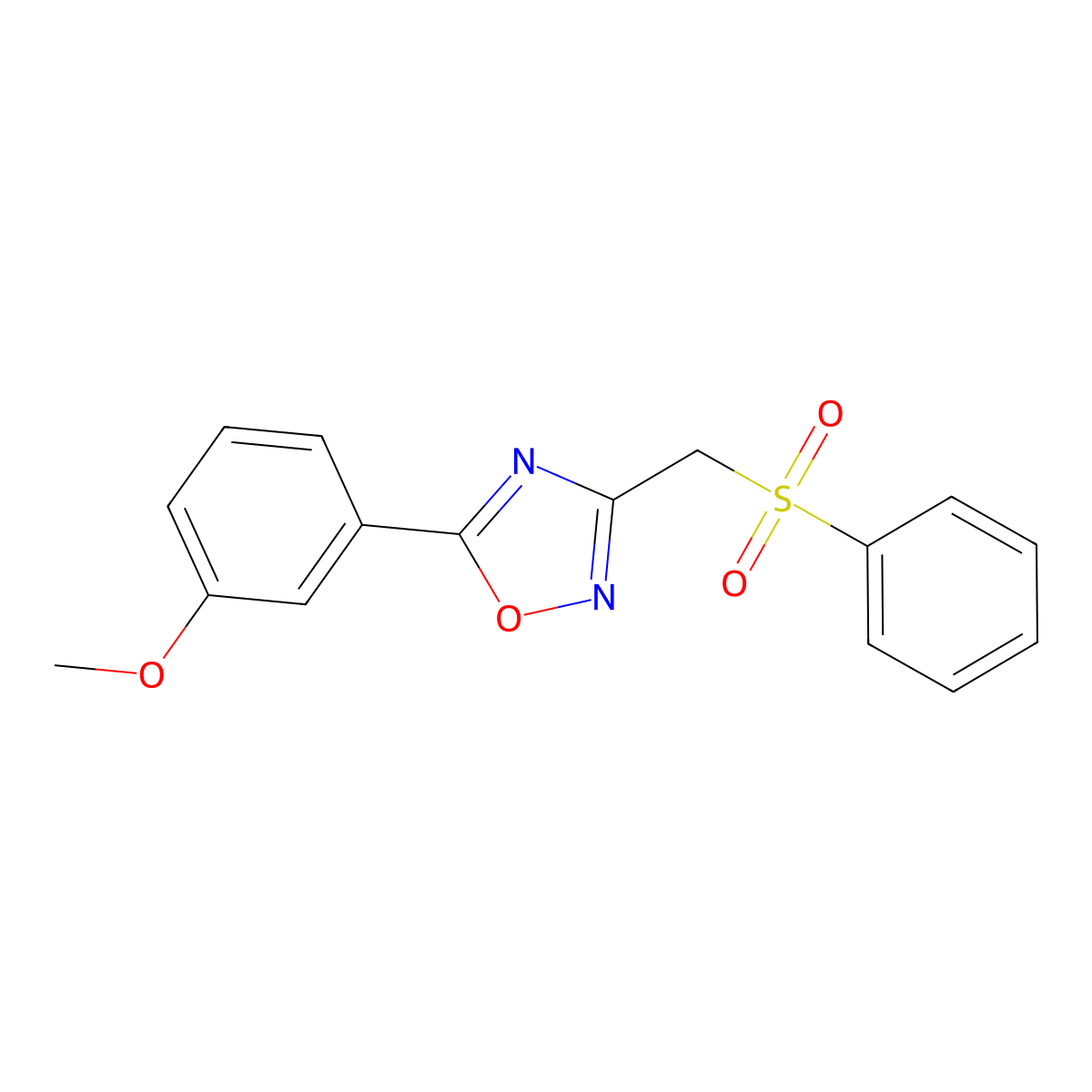 5-(3-Methoxyphenyl)-3-[(phenylsulfonyl)methyl]-1,2,4-oxadiazole molecular structure, CAS 672925-67-6