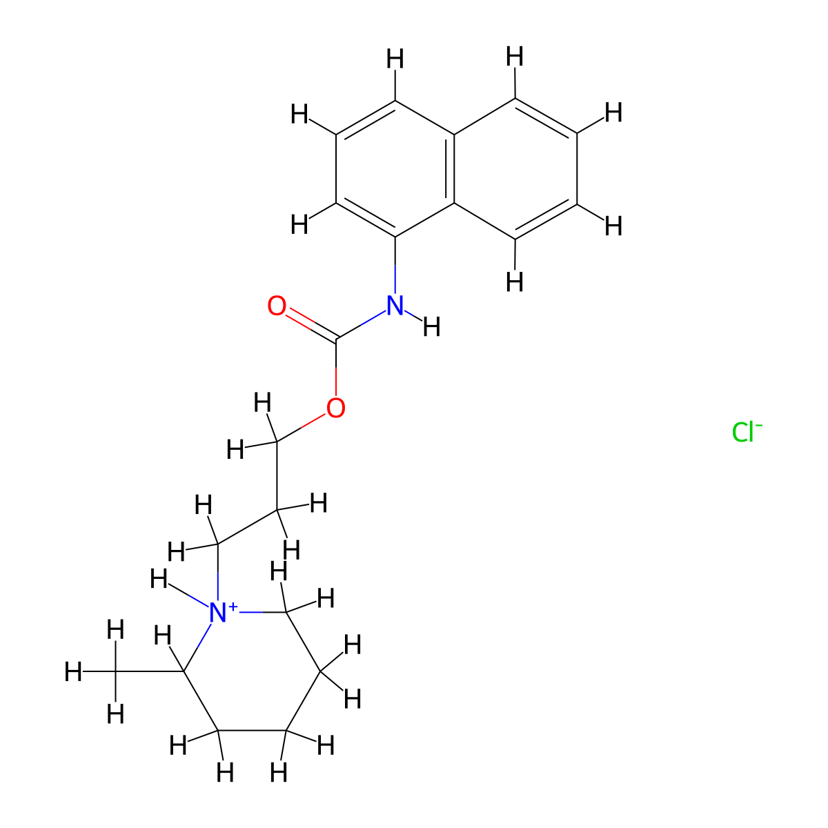 3-(2-Methylpiperidin-1-yl)propyl hydrogen naphthalen-1-ylcarbonimidate--hydrogen chloride (1/1) molecular structure, CAS 67293-05-4