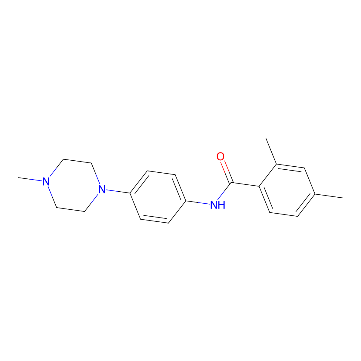 2,4-dimethyl-N-[4-(4-methylpiperazin-1-yl)phenyl]benzamide molecular structure, CAS 672933-44-7