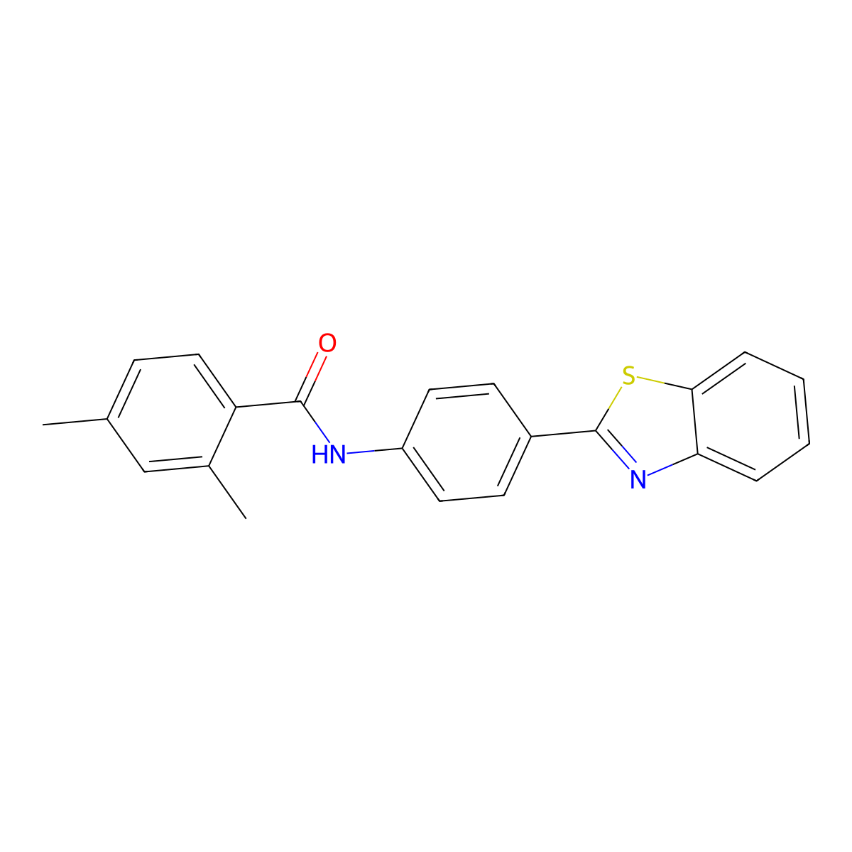 N-[4-(1,3-benzothiazol-2-yl)phenyl]-2,4-dimethylbenzamide molecular structure, CAS 672934-66-6