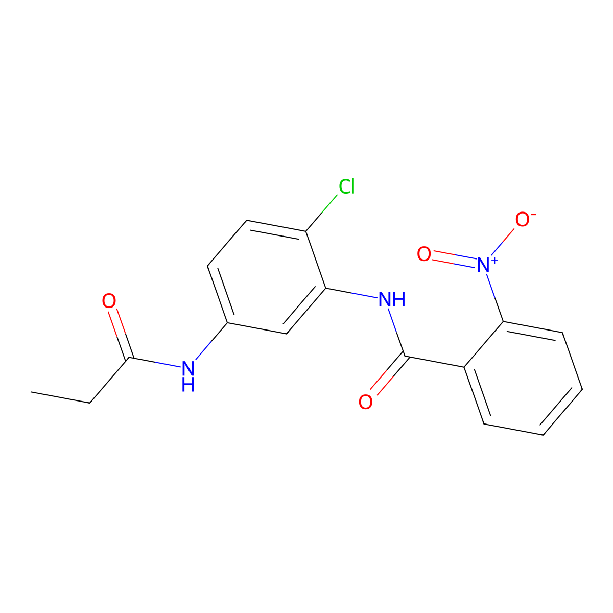 N-[2-chloro-5-(propanoylamino)phenyl]-2-nitrobenzamide molecular structure, CAS 672935-89-6