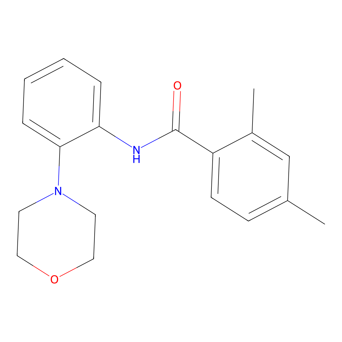 2,4-dimethyl-N-(2-morpholin-4-ylphenyl)benzamide molecular structure, CAS 672936-00-4