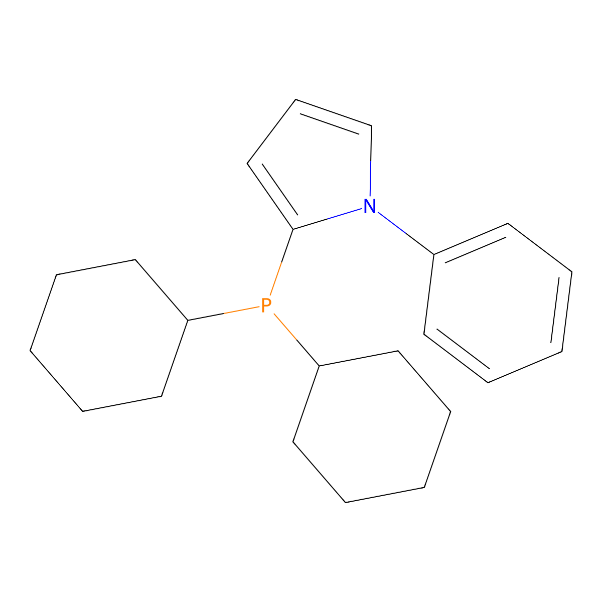 2-(Dicyclohexylphosphino)-1-phenyl-1H-pyrrole molecular structure, CAS 672937-60-9