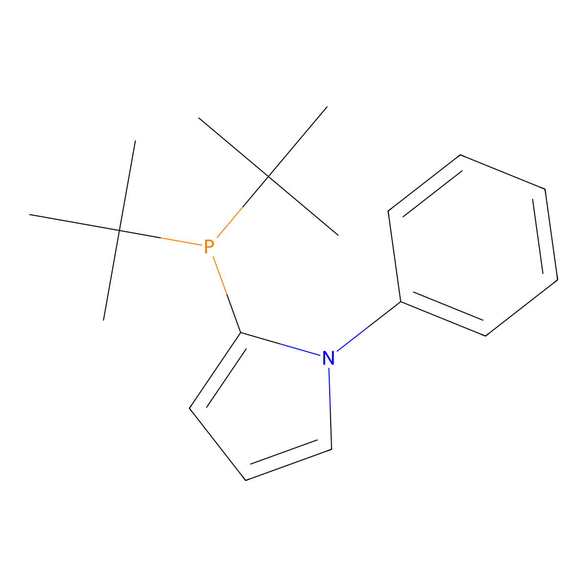 2-(di-tert-Butylphosphino)-1-phenyl-1H-pyrrole molecular structure, CAS 672937-61-0