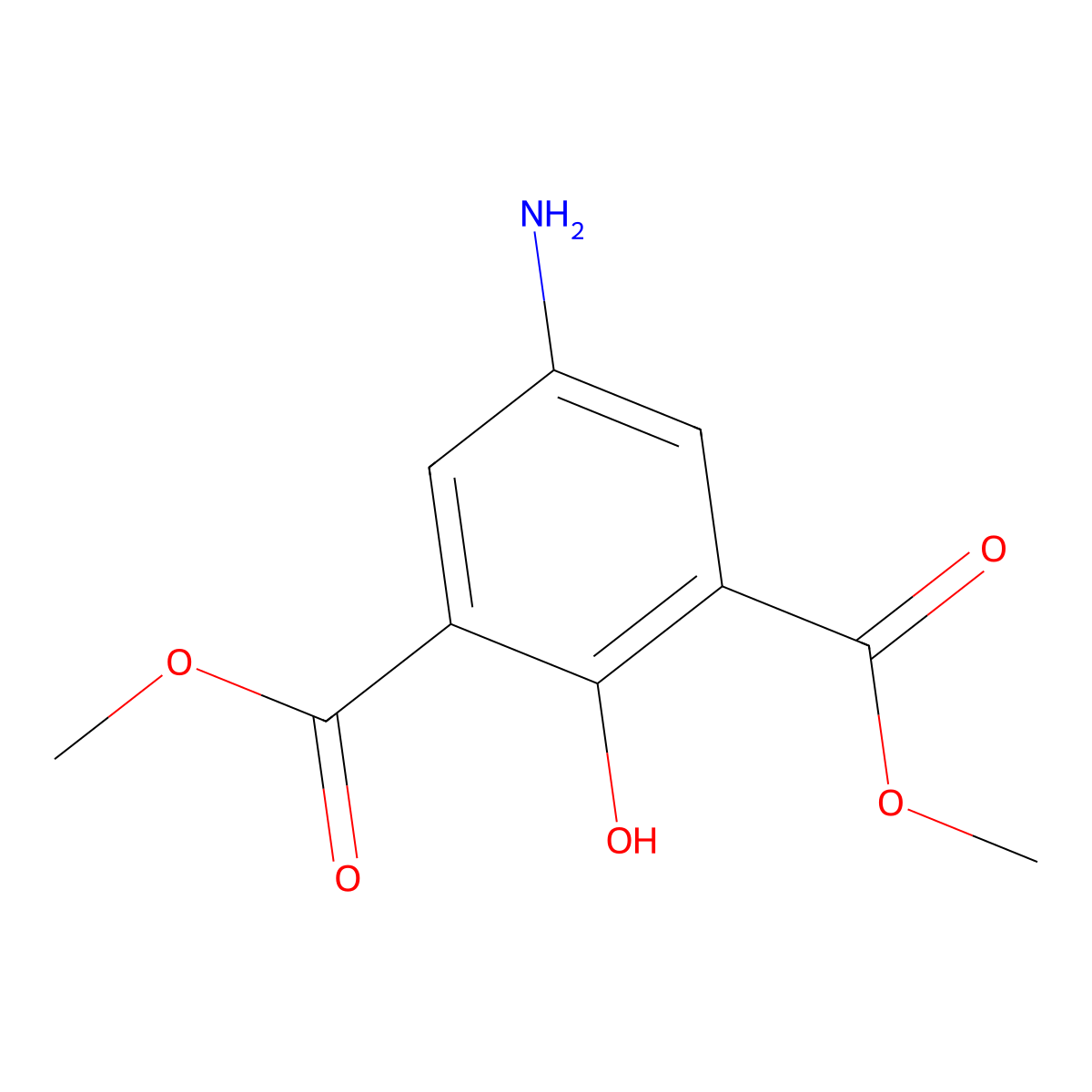 1,3-Dimethyl 5-amino-2-hydroxybenzene-1,3-dicarboxylate molecular structure, CAS 67294-57-9