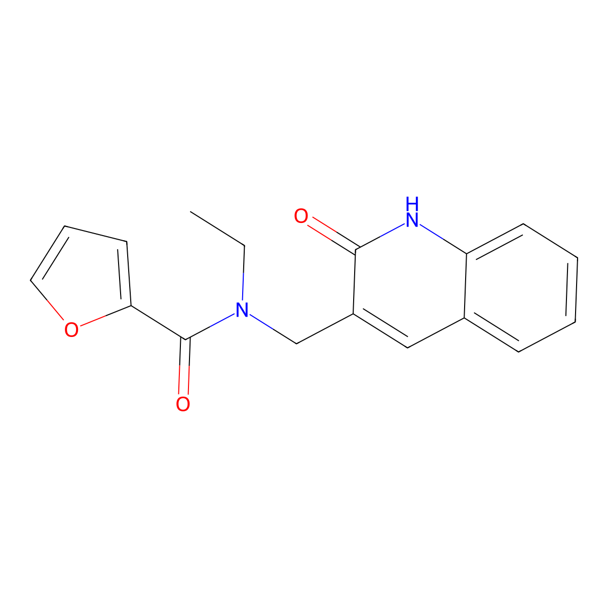 N-ethyl-N-[(2-oxo-1H-quinolin-3-yl)methyl]furan-2-carboxamide molecular structure, CAS 672944-94-4