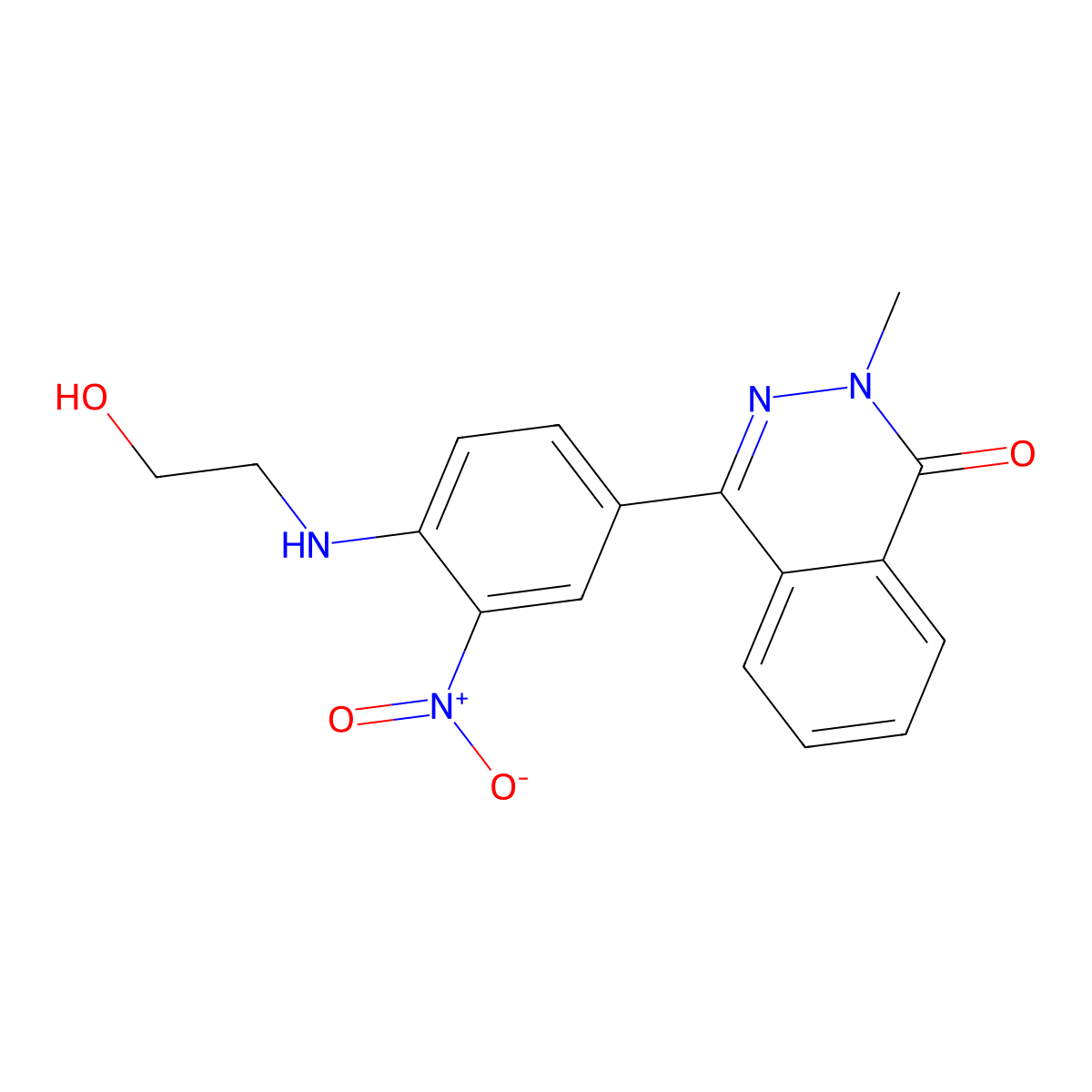 4-[4-(2-Hydroxyethylamino)-3-nitrophenyl]-2-methylphthalazin-1-one molecular structure, CAS 672945-07-2