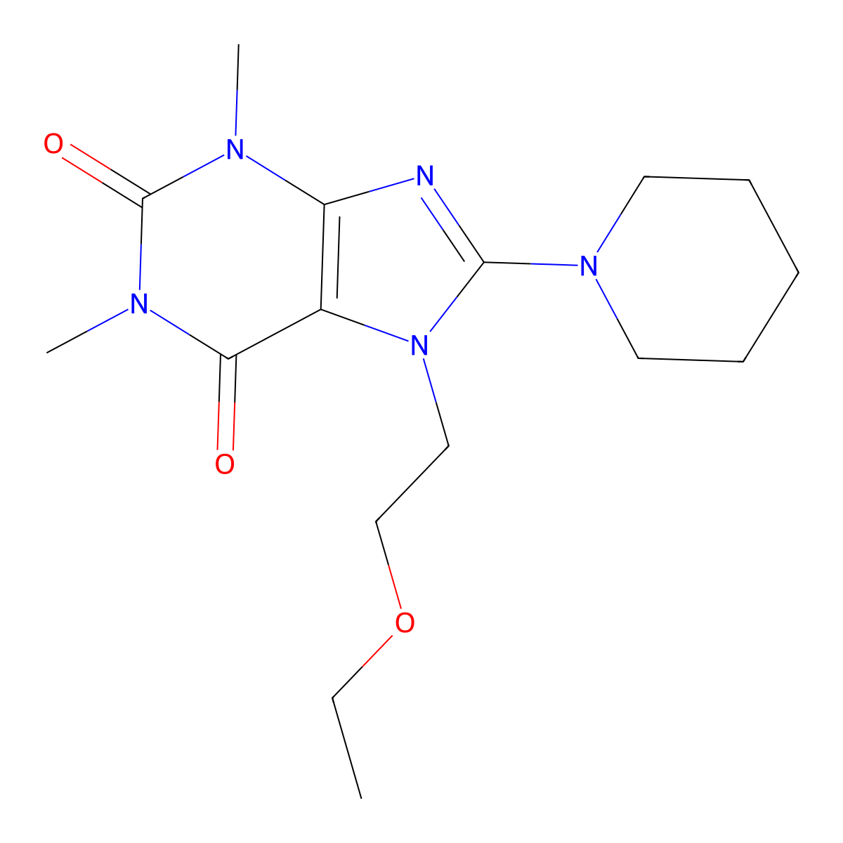 7-(2-Ethoxyethyl)-1,3-dimethyl-8-piperidin-1-ylpurine-2,6-dione molecular structure, CAS 672945-09-4