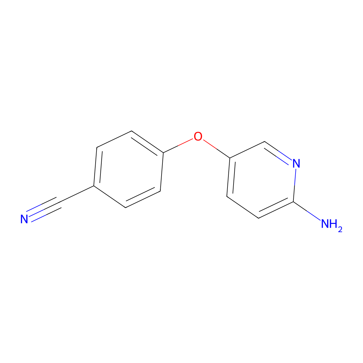 4-((6-Aminopyridin-3-yl)oxy)benzonitrile molecular structure, CAS 672945-88-9