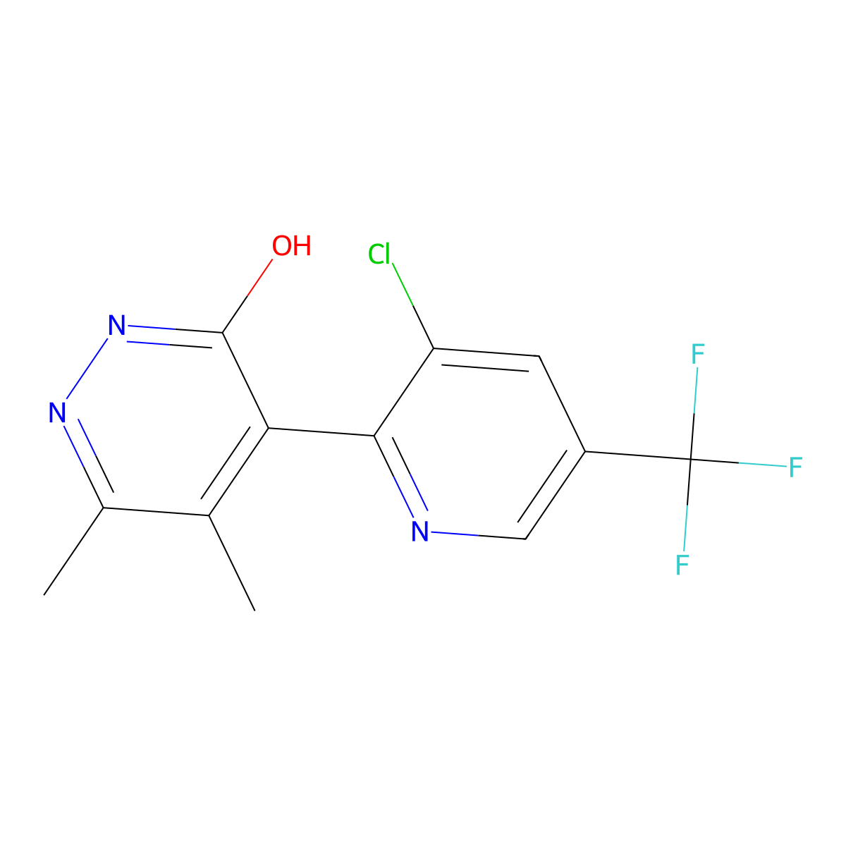 4-[3-Chloro-5-(trifluoromethyl)-2-pyridinyl]-5,6-dimethyl-3-pyridazinol molecular structure, CAS 672949-17-6