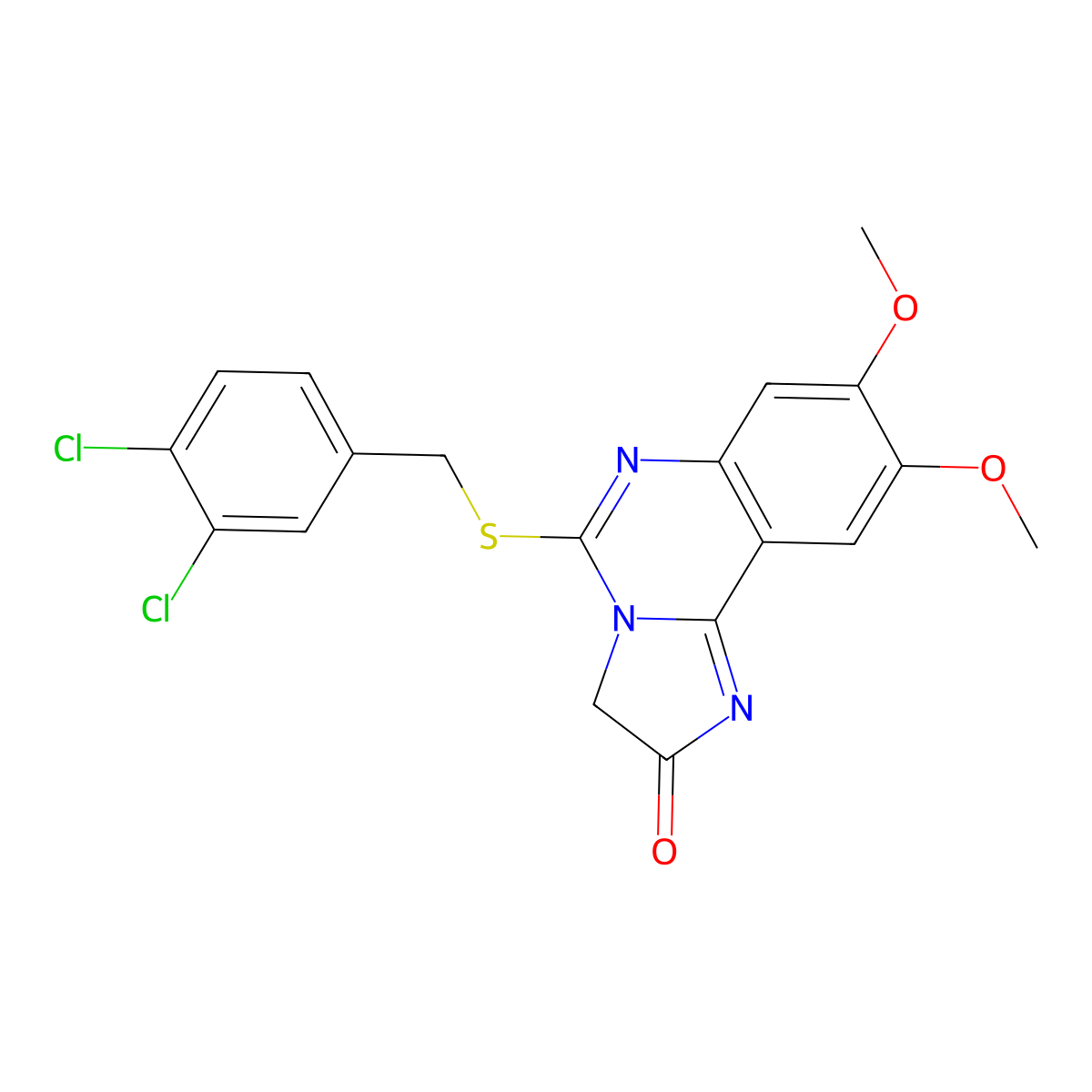5-[(3,4-dichlorobenzyl)sulfanyl]-8,9-dimethoxyimidazo[1,2-c]quinazolin-2(3H)-one molecular structure, CAS 672949-19-8