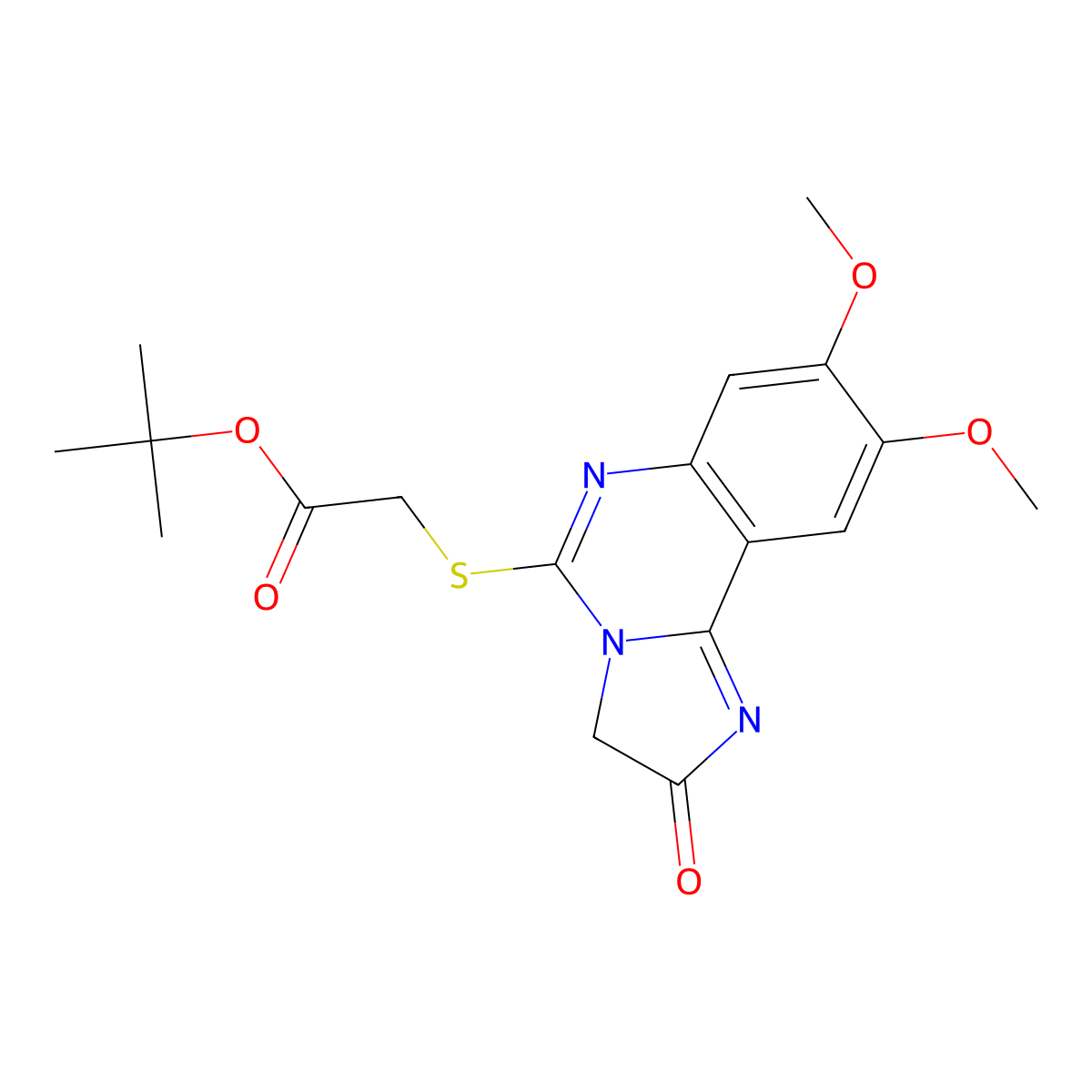 Tert-butyl 2-[(8,9-dimethoxy-2-oxo-2,3-dihydroimidazo[1,2-c]quinazolin-5-yl)sulfanyl]acetate molecular structure, CAS 672949-29-0