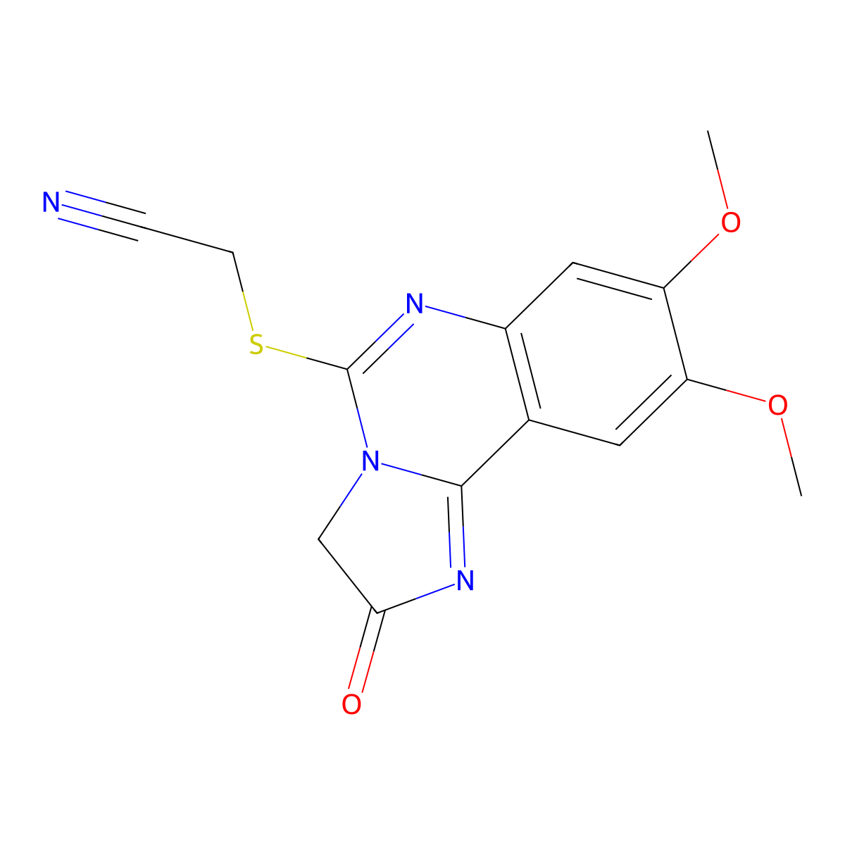 2-[(8,9-Dimethoxy-2-oxo-2,3-dihydroimidazo[1,2-c]quinazolin-5-yl)sulfanyl]acetonitrile molecular structure, CAS 672949-31-4
