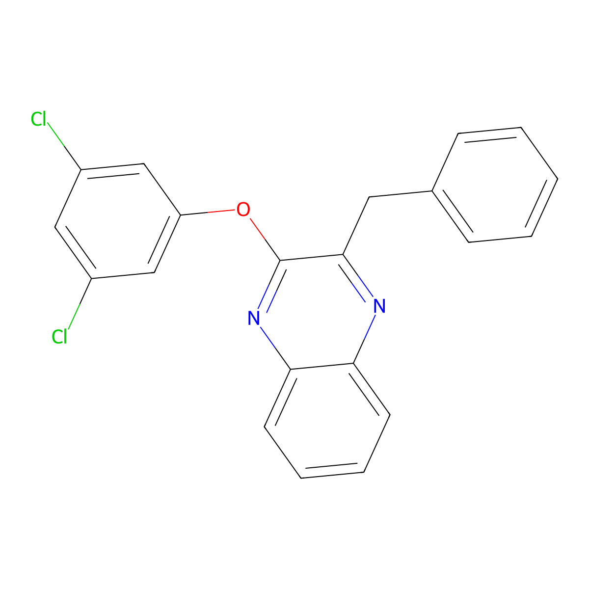 2-Benzyl-3-(3,5-dichlorophenoxy)quinoxaline molecular structure, CAS 672949-53-0
