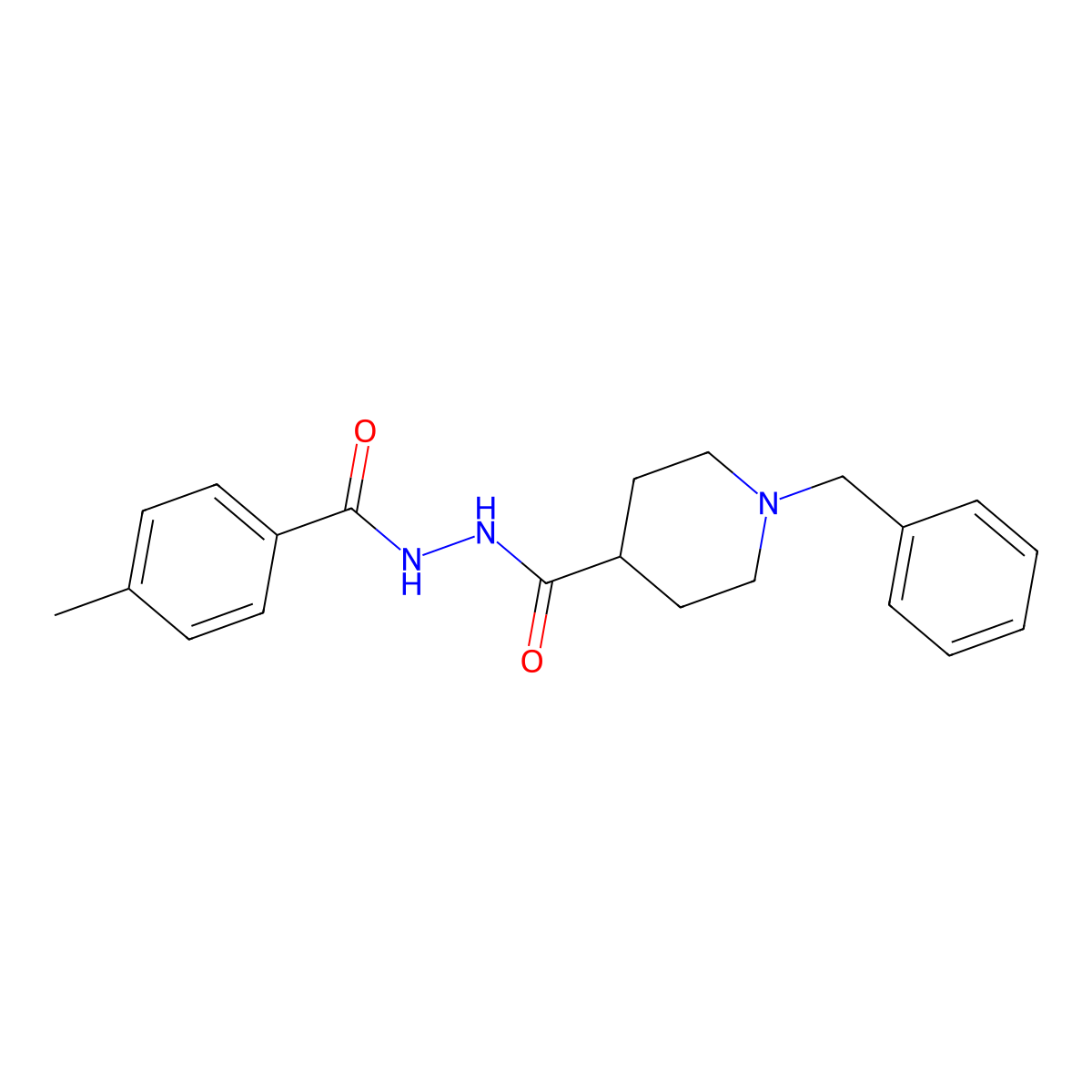 N'-[(1-benzyl-4-piperidinyl)carbonyl]-4-methylbenzenecarbohydrazide molecular structure, CAS 672949-65-4