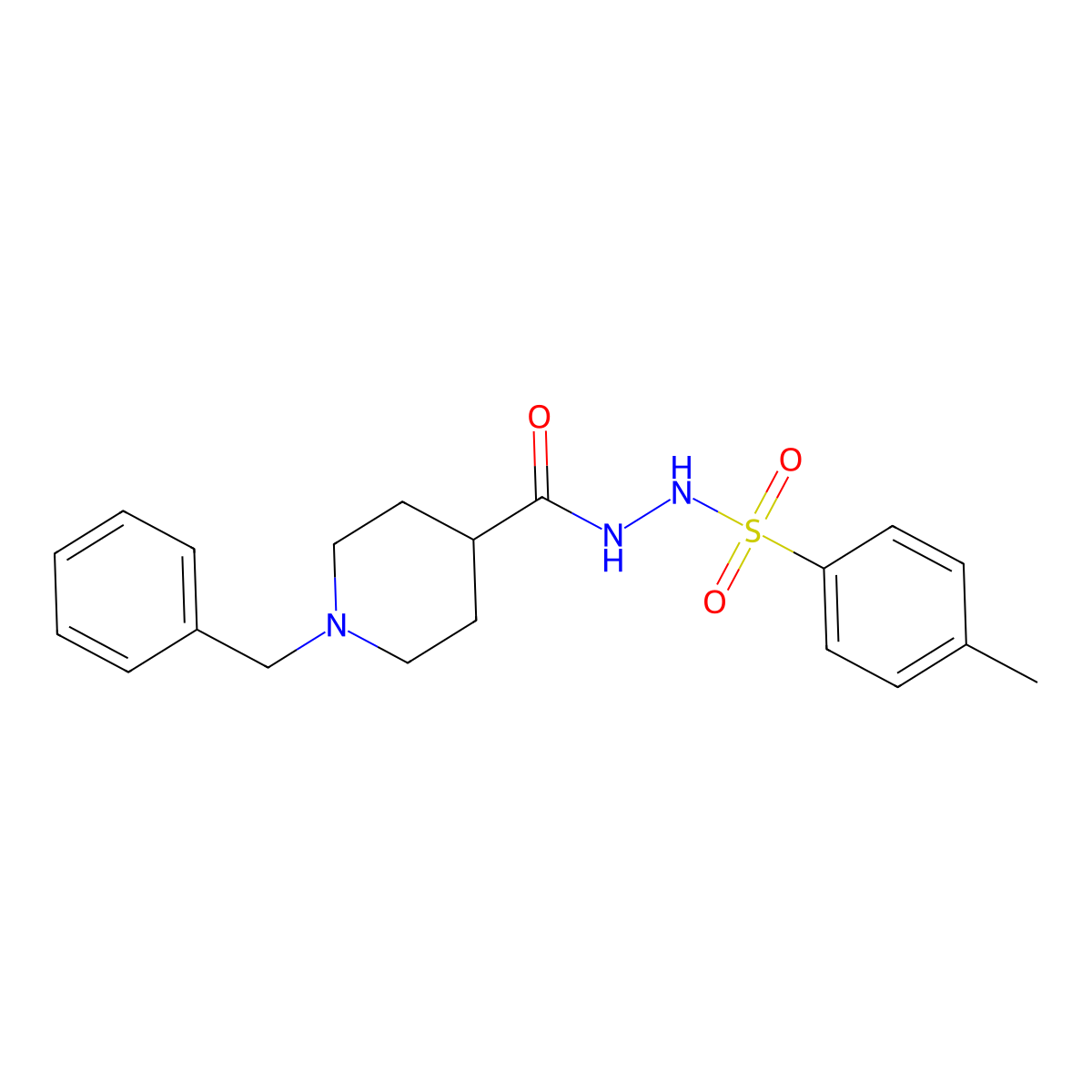 N'-[(1-benzyl-4-piperidinyl)carbonyl]-4-methylbenzenesulfonohydrazide molecular structure, CAS 672949-66-5