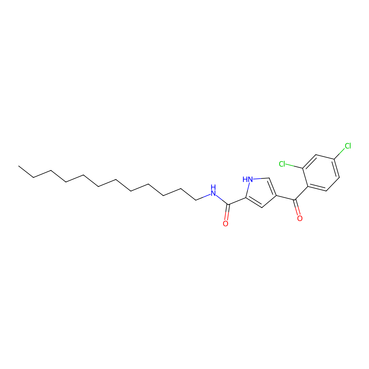 4-(2,4-dichlorobenzoyl)-N-dodecyl-1H-pyrrole-2-carboxamide molecular structure, CAS 672949-68-7