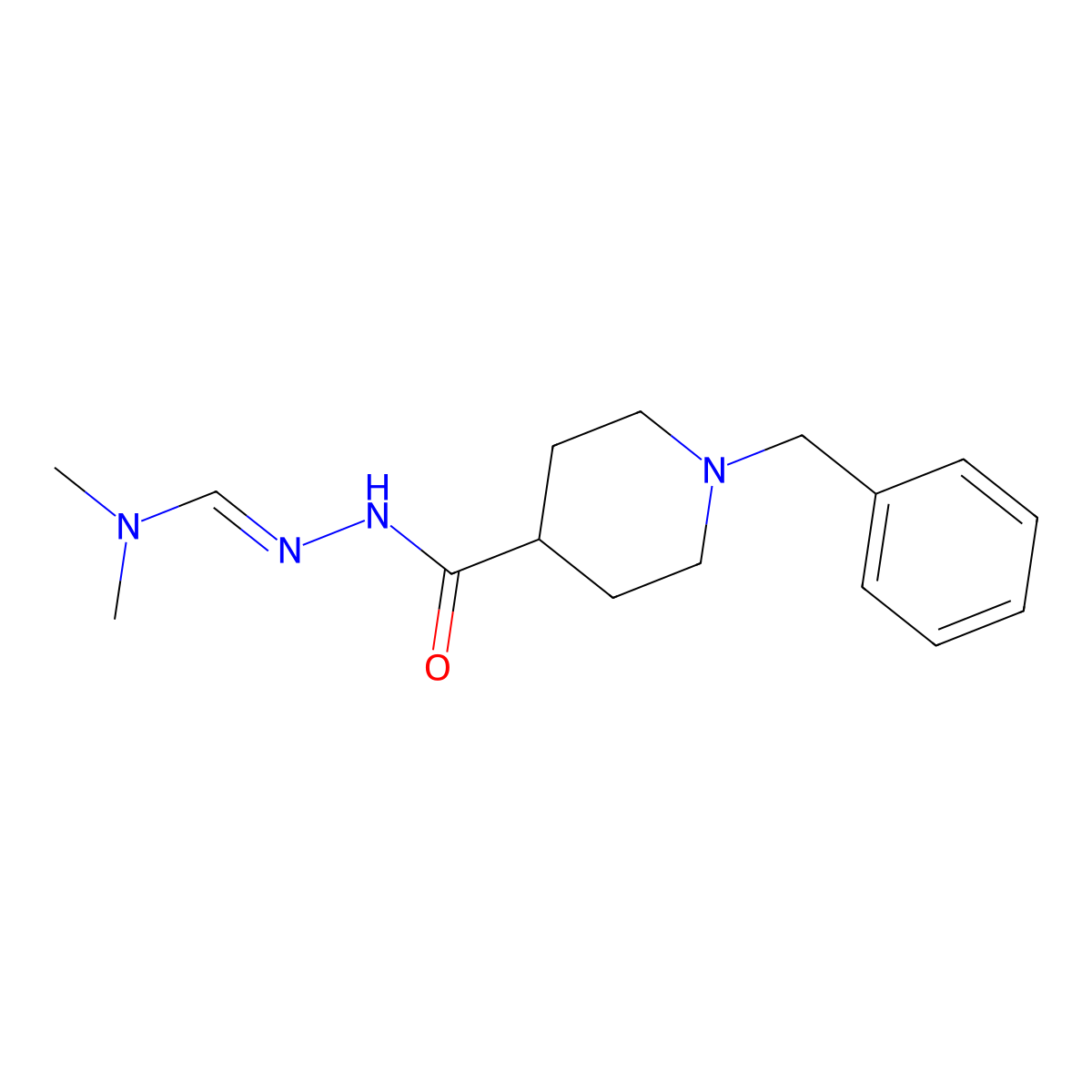 1-benzyl-N'-[(1E)-(dimethylamino)methylidene]piperidine-4-carbohydrazide molecular structure, CAS 672949-70-1