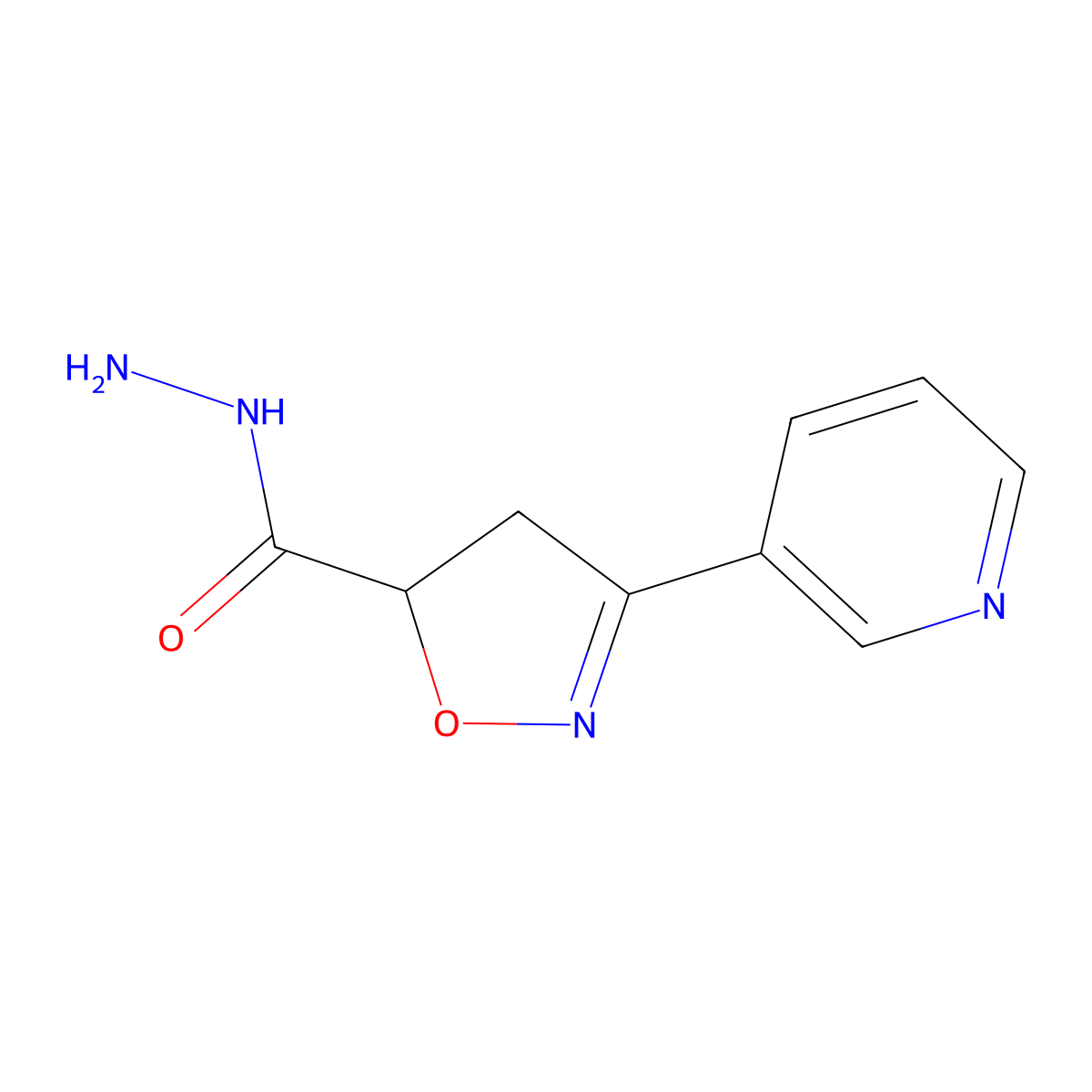 3-(3-Pyridinyl)-4,5-dihydro-5-isoxazolecarbohydrazide molecular structure, CAS 672949-71-2