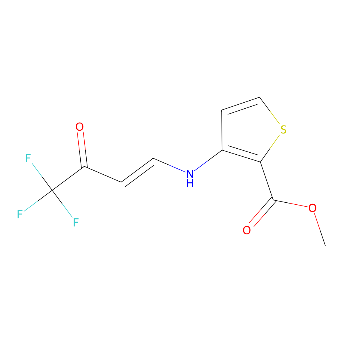 methyl 3-{[(1E)-4,4,4-trifluoro-3-oxobut-1-en-1-yl]amino}thiophene-2-carboxylate molecular structure, CAS 672949-73-4