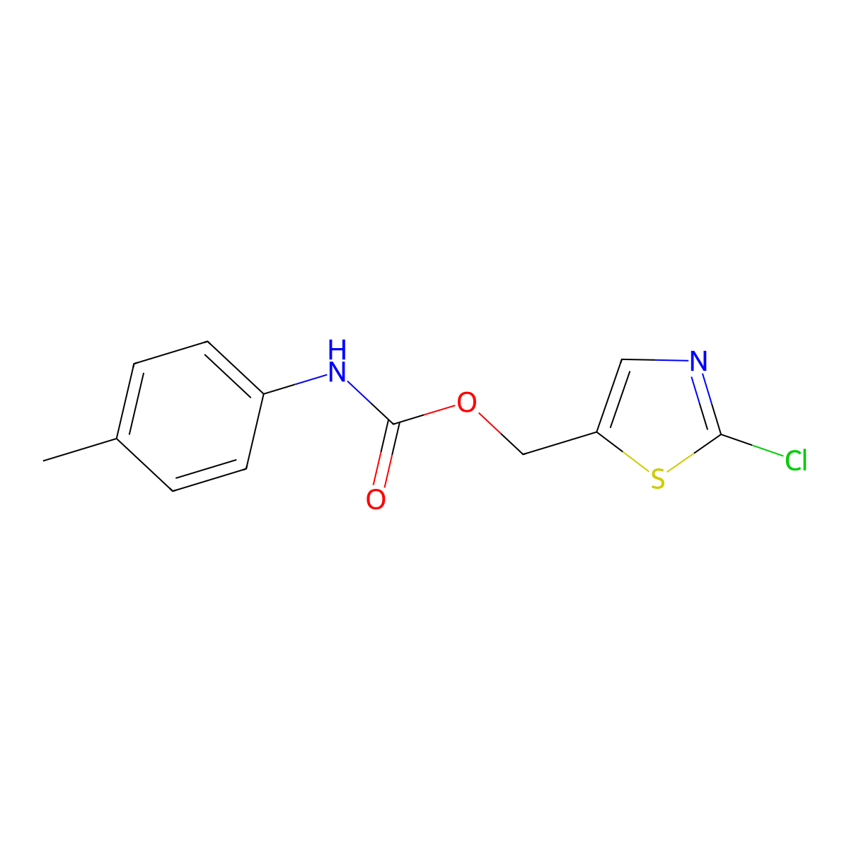 (2-chloro-1,3-thiazol-5-yl)methyl N-(4-methylphenyl)carbamate molecular structure, CAS 672949-74-5