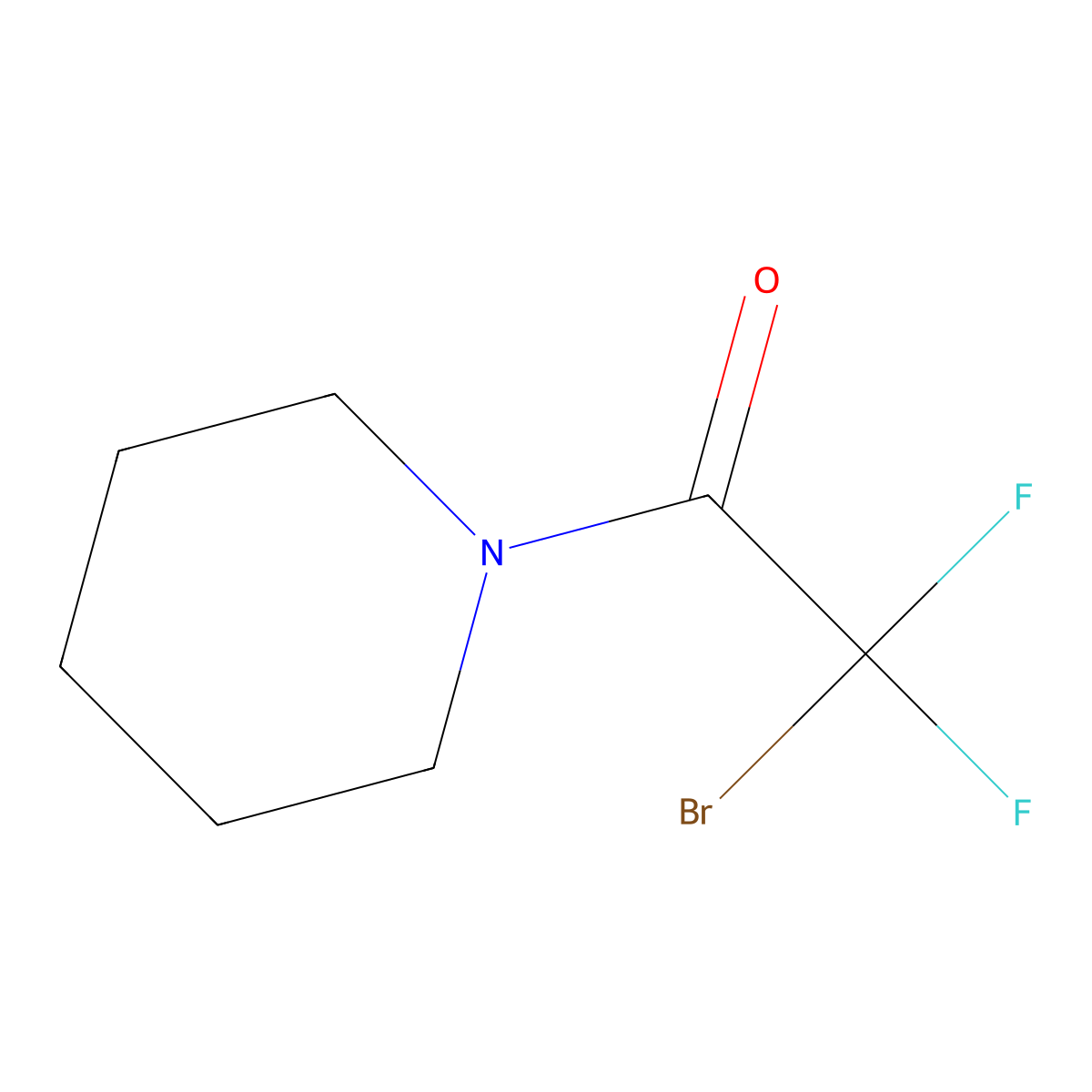 2-Bromo-2,2-difluoro-1-piperidino-1-ethanone molecular structure, CAS 672949-75-6