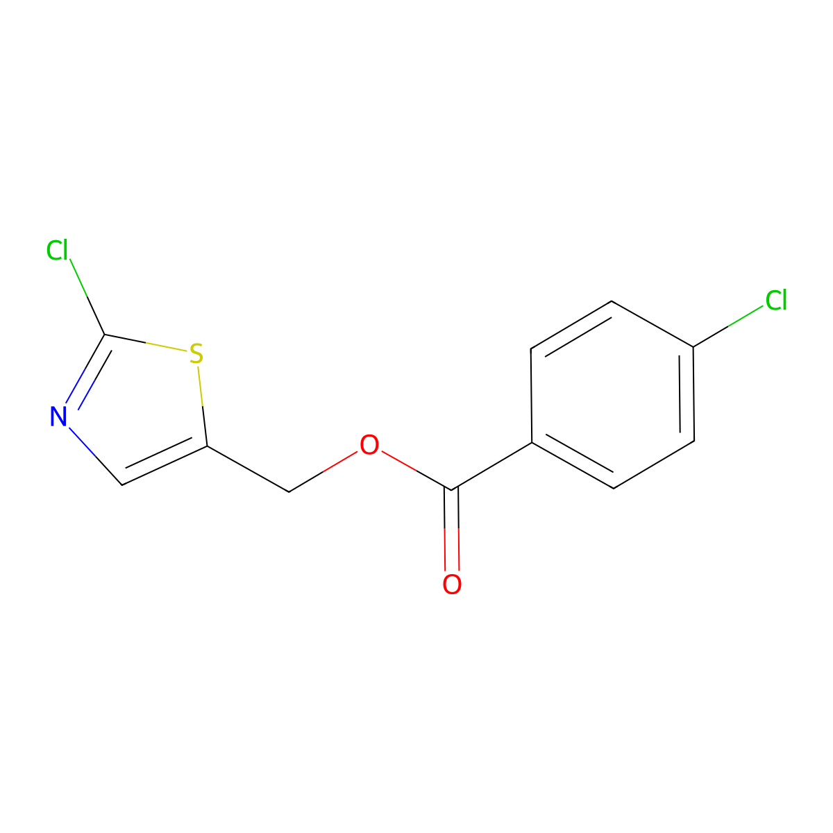 (2-Chloro-1,3-thiazol-5-yl)methyl 4-chlorobenzoate molecular structure, CAS 672949-82-5