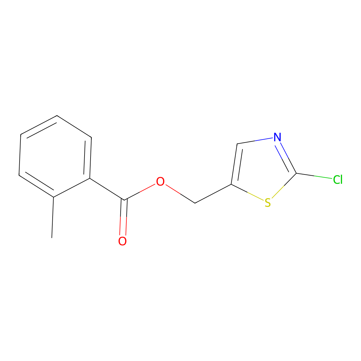 (2-Chloro-1,3-thiazol-5-yl)methyl 2-methylbenzoate molecular structure, CAS 672949-83-6