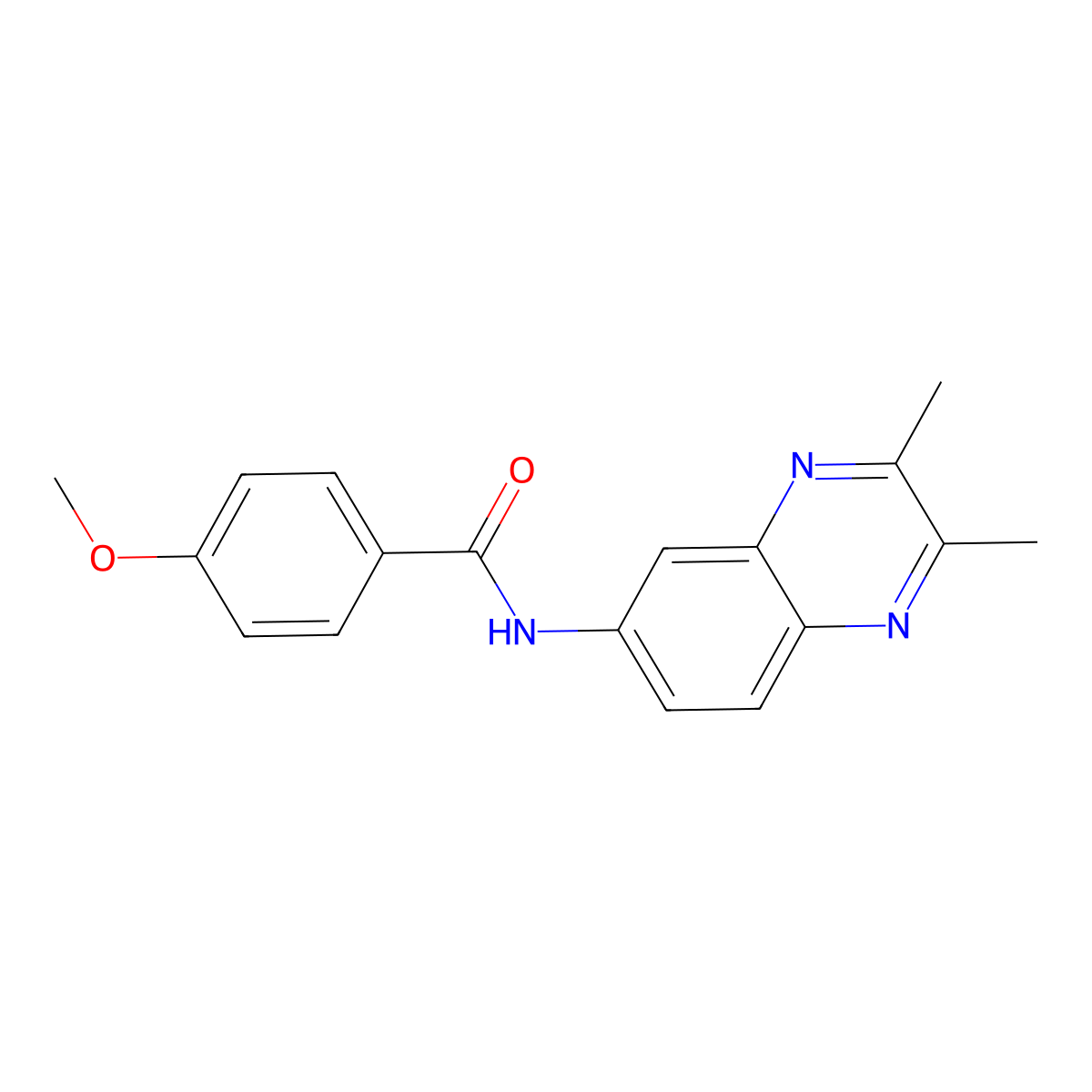 N-(2,3-dimethylquinoxalin-6-yl)-4-methoxybenzamide molecular structure, CAS 672949-86-9