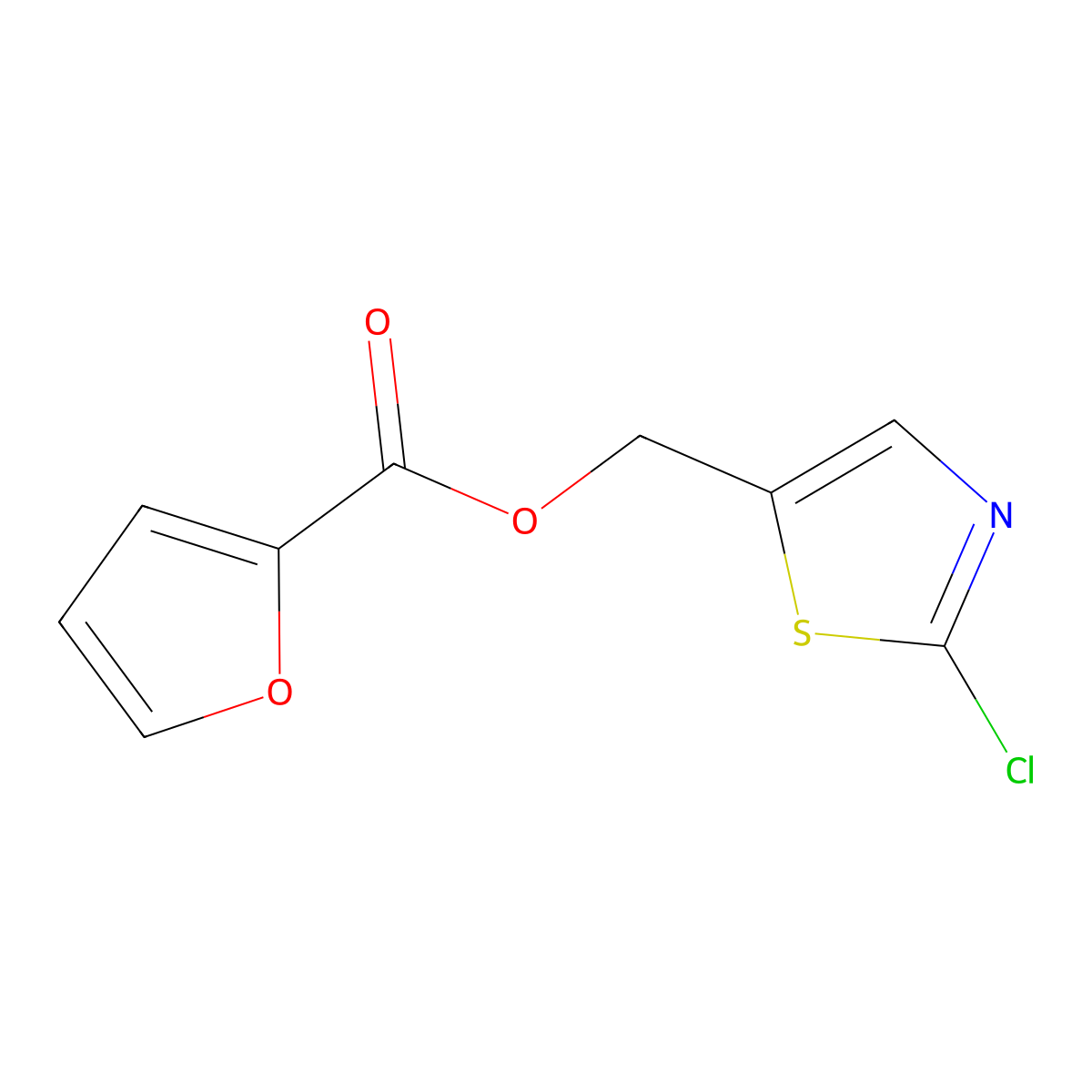 (2-chloro-1,3-thiazol-5-yl)methyl Furan-2-carboxylate molecular structure, CAS 672949-92-7