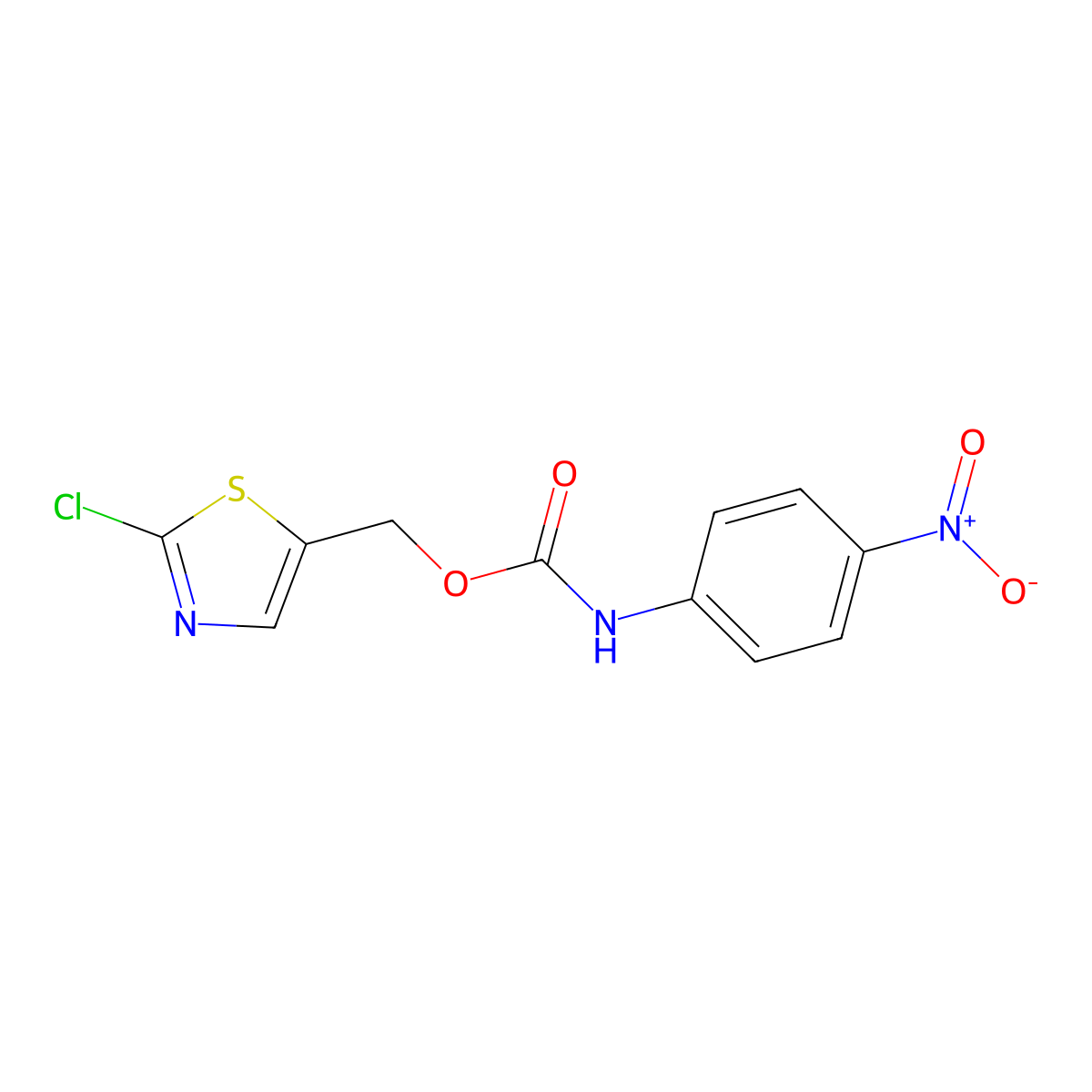 (2-chloro-1,3-thiazol-5-yl)methyl N-(4-nitrophenyl)carbamate molecular structure, CAS 672949-95-0