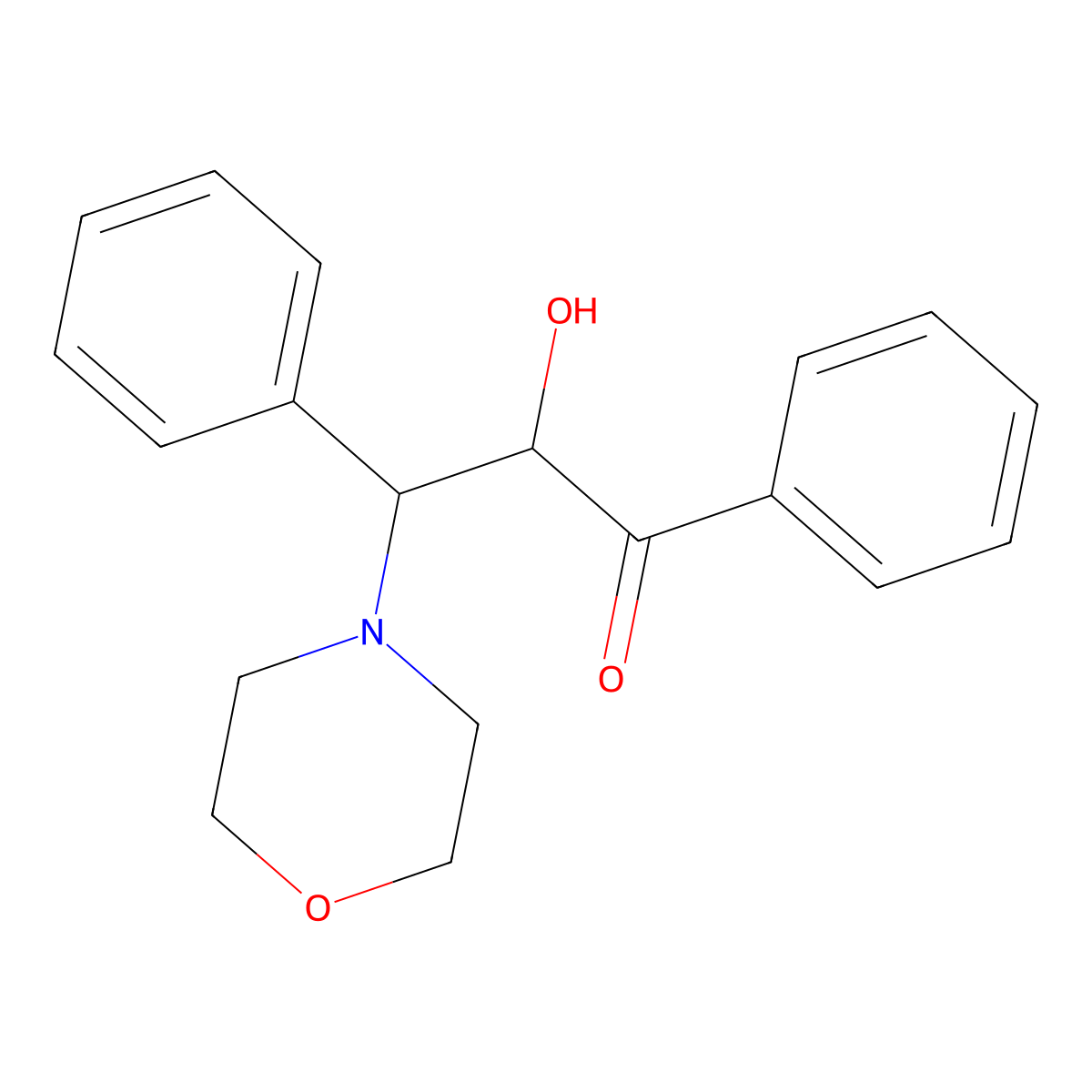 2-Hydroxy-3-morpholino-1,3-diphenyl-1-propanone molecular structure, CAS 67295-26-5