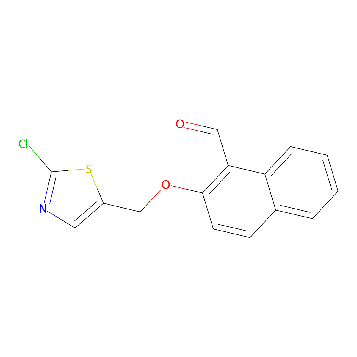 2-[(2-Chloro-1,3-thiazol-5-yl)methoxy]naphthalene-1-carbaldehyde molecular structure, CAS 672950-02-6