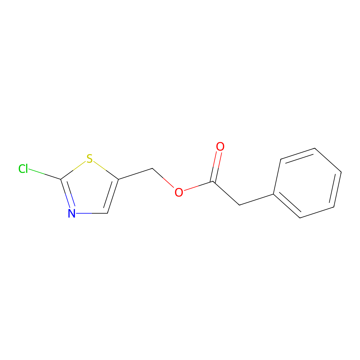 (2-Chloro-1,3-thiazol-5-yl)methyl 2-phenylacetate molecular structure, CAS 672950-07-1