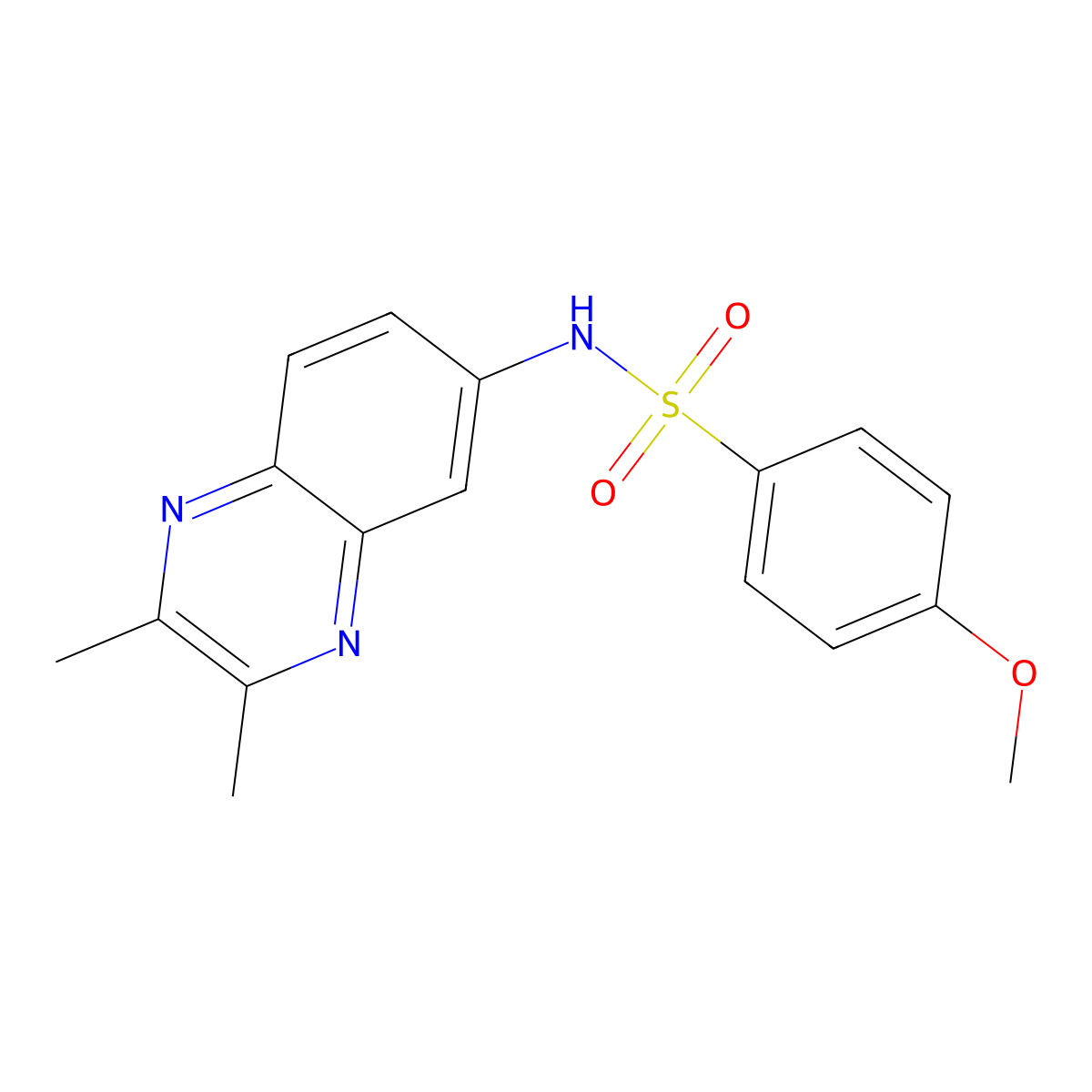 N-(2,3-dimethyl-6-quinoxalinyl)-4-methoxybenzenesulfonamide molecular structure, CAS 672950-12-8