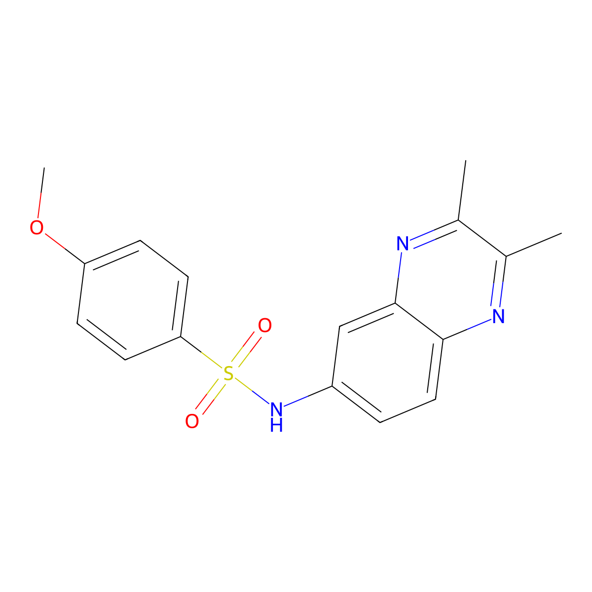 N-(2,3-dimethyl-6-quinoxalinyl)-4-methoxybenzenesulfonamide molecular structure, CAS 672950-12-8