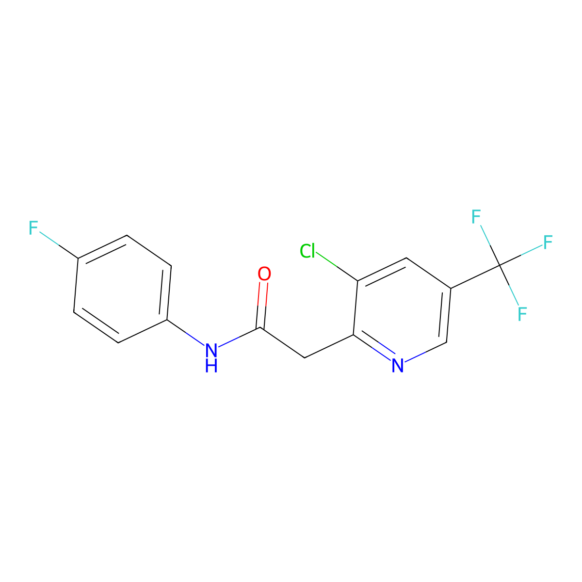 2-[3-chloro-5-(trifluoromethyl)pyridin-2-yl]-N-(4-fluorophenyl)acetamide molecular structure, CAS 672950-14-0