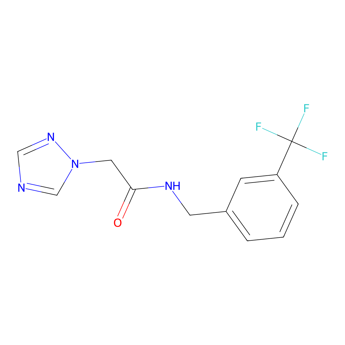 N-[[3-(Trifluoromethyl)phenyl]methyl]-1H-1,2,4-triazole-1-acetamide molecular structure, CAS 672950-16-2