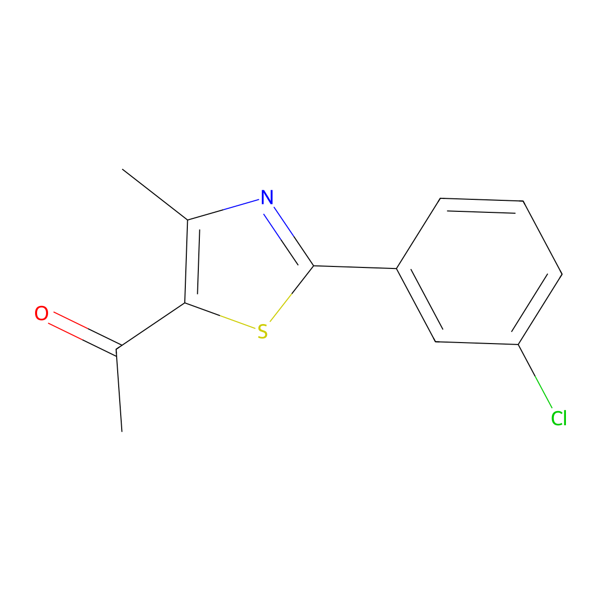 1-[2-(3-Chlorophenyl)-4-methyl-1,3-thiazol-5-yl]ethanone molecular structure, CAS 672950-22-0